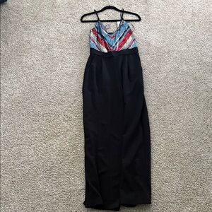 June & Hudson Black Jumpsuit with Multicolor Sequin Top